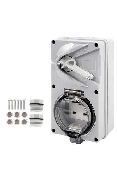 MilaTech Weatherproof Outdoor Socket, Waterproof Switched Power Socket IP66, ...