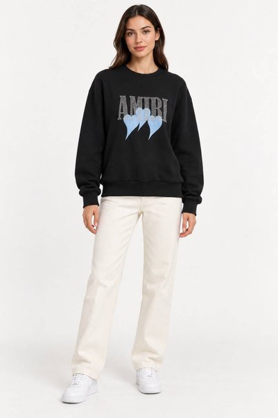 Hepyek Women's long-sleeved sweatshirt with stone embellishments
