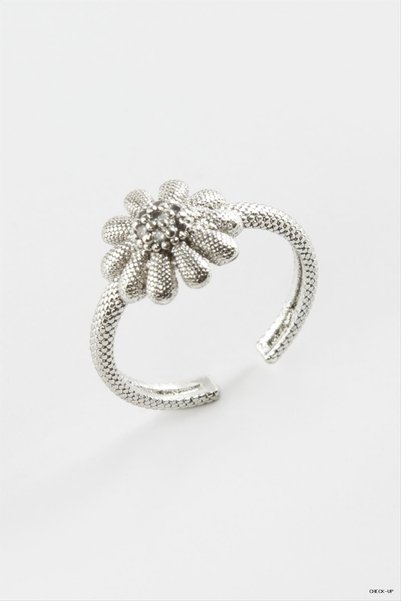 ZERO LAND SVL-SHOP Flower-Stone Ring (212033) Silver Color