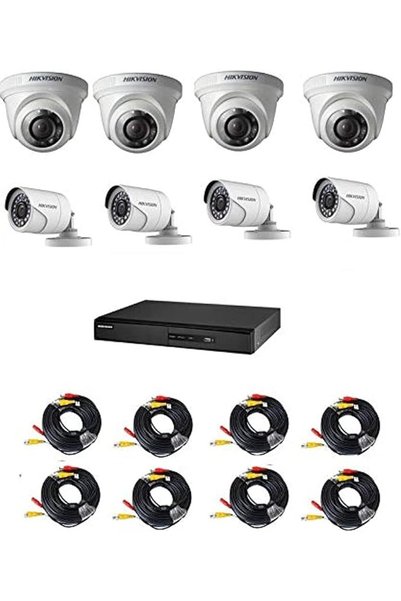 HIKVISION CAMERA Hikvision CCTV Set with 8 Channel DVR K1 4 Indoor and Outdoo...