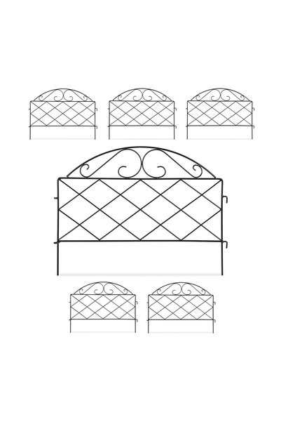 Relaxdays Pachet de 4 borduri decorative metalice pentru grădină, pentru gazo...