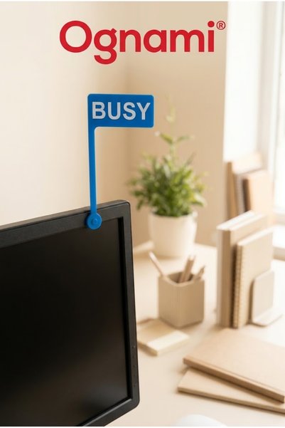 Ognami 3D Busy Flag Monitor Status Indicator | Office Focus and Work Alert De...