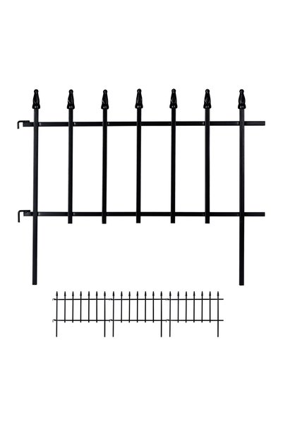 Relaxdays Pachet de 4 borduri decorative metalice pentru grădină, pentru gazo...
