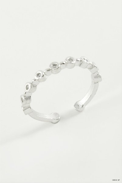 ZERO LAND SVL-SHOP Round Zircon Ring (212446) Silver Color