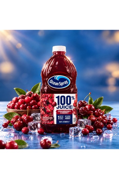 Ocean Spray عصير التوت البري والكرز بدون سكر مضاف CRANBERRY CHERRY JUICE