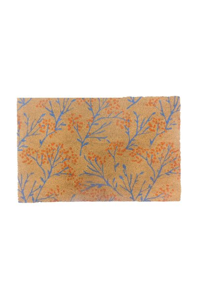 Relaxdays covoraș de intrare cu design nucă de cocos, 80 x 50 cm, albastru/ma...