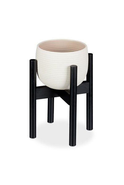 Relaxdays Suport pentru plante Relaxdays, Bambus negru, 35,5x37,5x37,5 cm, Ca...