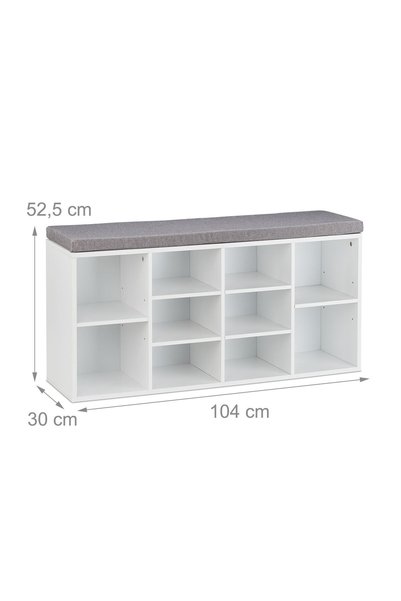 Relaxdays Bancă pentru pantofi, Relaxdays, dimensiuni 52,5 x 104 x 30 cm, cap...