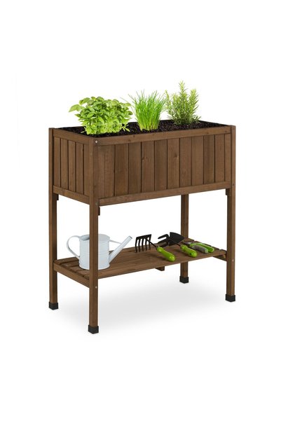 Relaxdays Jardinieră înălțată Relaxdays, 80x74x38 cm, lemn de molid, 60 L, cu...