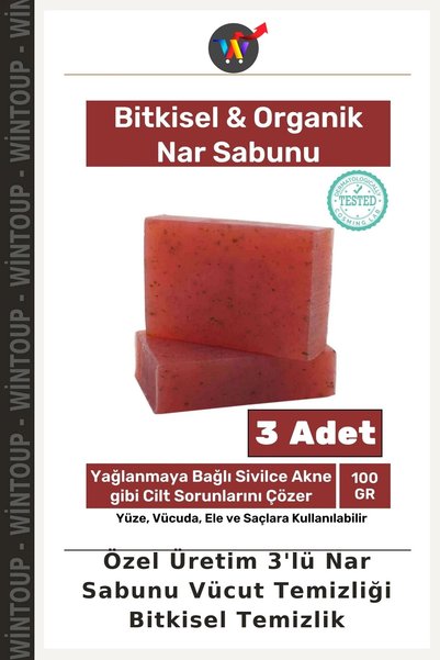 Wintoup Special Edition 3-Piece Pomegranate Soap Set for Body Care and Natura...