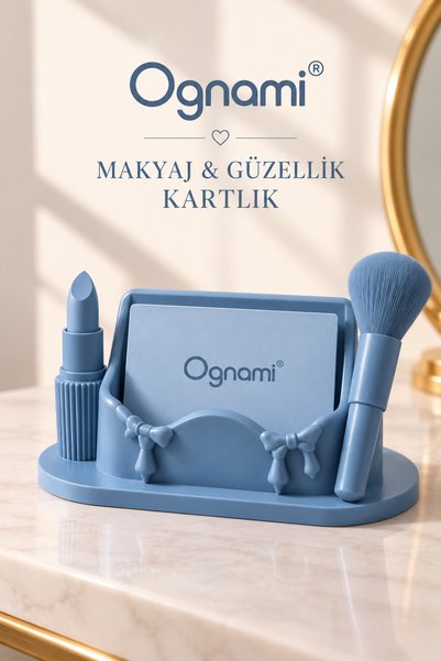 Ognami 3D Makeup-Themed Business Card Holder - Desktop Card Holder with 3D-Pr...