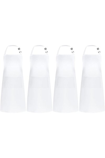 Syntus 4 Pack Adjustable Bib Apron with 2 Pockets Cooking Kitchen Aprons for ...