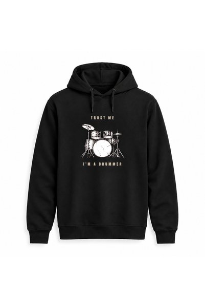 Alfa Tshirt "Trust Me, I'm a Drummer" DTG-Printed Hooded Unprinted Sweatshirt...