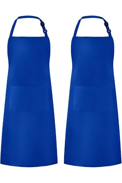 Syntus 2 Pack Adjustable Bib Apron Waterdrop Resistant with 2 Pockets Cooking...