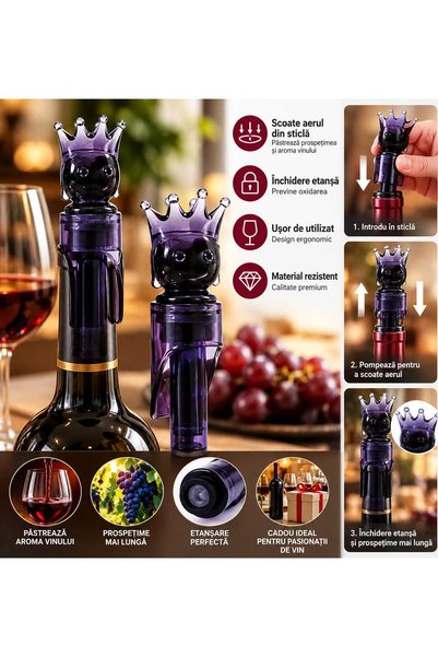 Generic Brand Dop Vacuum pentru Sticlă de Vin cu Pompă de Extracție a Aerului