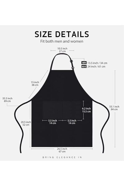 Syntus 4 Pack Adjustable Bib Apron with 2 Pockets Cooking Kitchen Aprons for ...