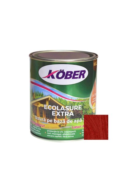 Kober Lazură Ecolasure Extra 3 in 1 pe bază de apă mahon închis, 0.75 l