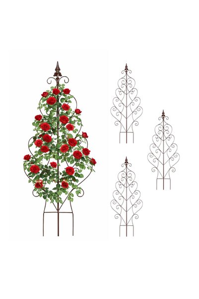Relaxdays Spalier vintage Relaxdays, maro, 100x40x1cm, suport pentru plante c...