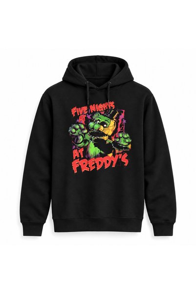 Alfa Tshirt Five Nights at Freddy’s FNAF DTG-Printed Hooded Sweatshirt (No Po...