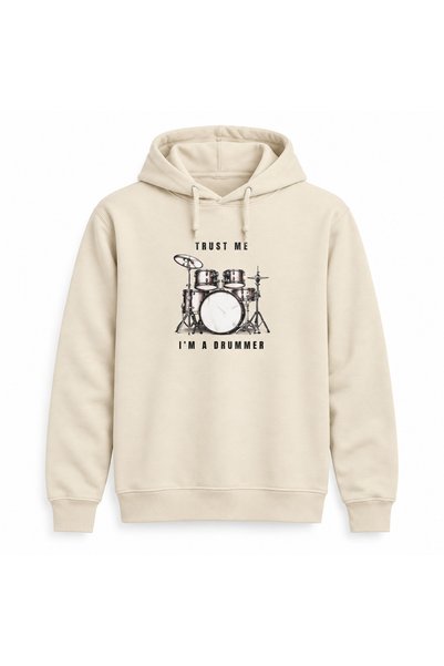 Alfa Tshirt "Trust Me, I'm a Drummer" DTG-Printed Hooded Unprinted Sweatshirt...