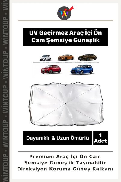 Wintoup Parasolar premium pentru parbriz, parasolar portabil pentru volan, pr...