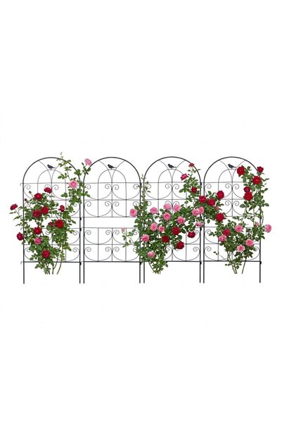 Relaxdays Set de suporturi pentru plante cățărătoare Relaxdays, negru, 116x1x...