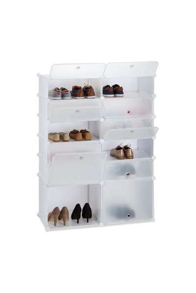 Relaxdays Raft de pantofi din plastic cu 12 compartimente, Relaxdays, dimensi...