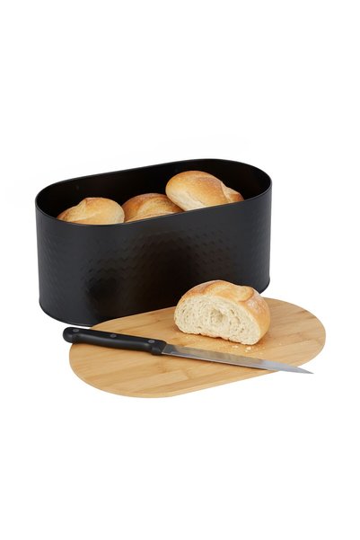 Relaxdays Cutie pentru pâine Relaxdays, capac din bambus, 15.5x34x18.5cm, mul...