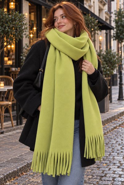 mina aise Women's Pistachio Green Imported Melton Fabric Oversized Premium Ta...