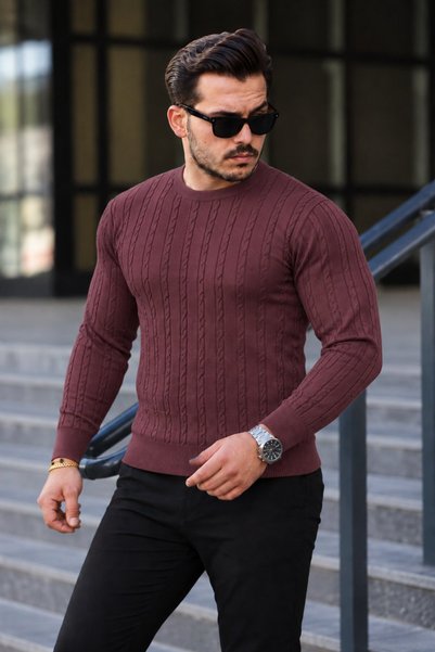 comstar Men's Crew Neck Long Sleeve Knitwear Sweater