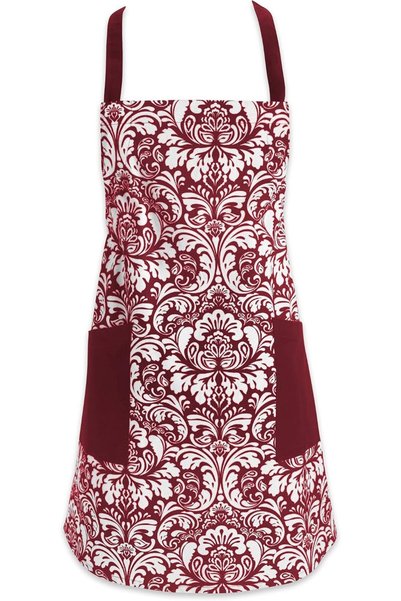 DII Cotton Adjusatble Women Kitchen Apron with Pockets and Extra Long Ties