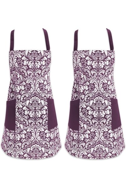 DII Cotton Adjusatble Women Kitchen Apron with Pockets and Extra Long Ties