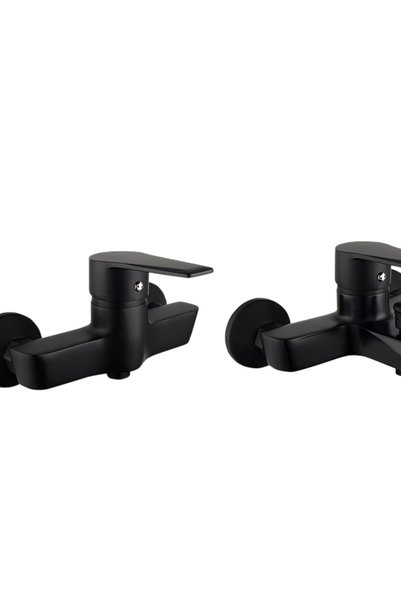 Generic Brand Mixer Sets - Wash Basin Mixer with Bidet Mixer with Round Black...