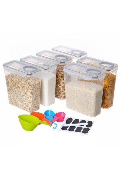 Relaxdays Set de cutii de depozitare alimente multicolore 3.7L 25x24x11.5cm
