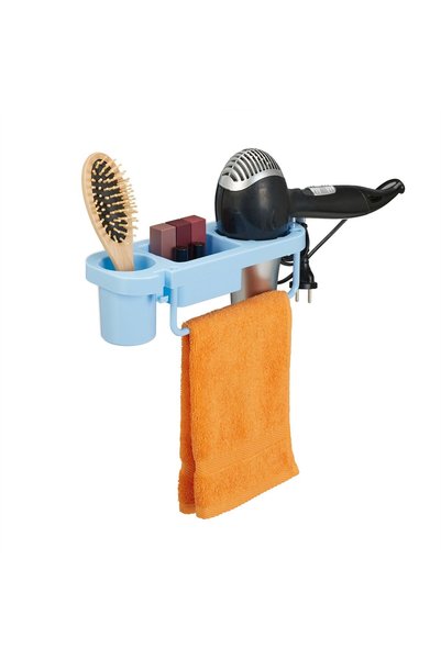 Relaxdays Suport de perete pentru uscător de păr Relaxdays, 30 x 10,5 x 9 cm,...