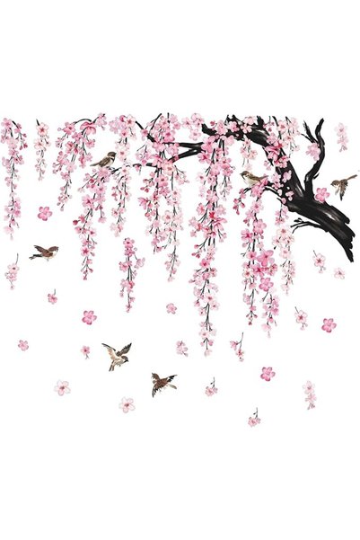 GENERAL Large White Flower Wall Stickers, 50"x74" Removable DIY Romantic Cher...