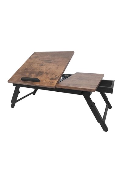 Relaxdays Adjustable Laptop Table Bamboo Black 70x35x50cm