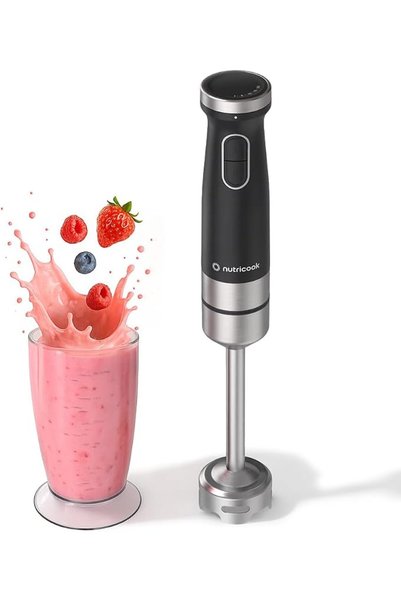 Nutricook Hand Blender | 1200W Powerful DC Motor, Variable Speed Control, Sta...
