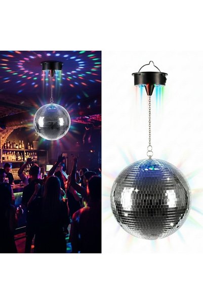 Relaxdays Glob disco cu motor și lumină multicoloră 20x25x30x40cm