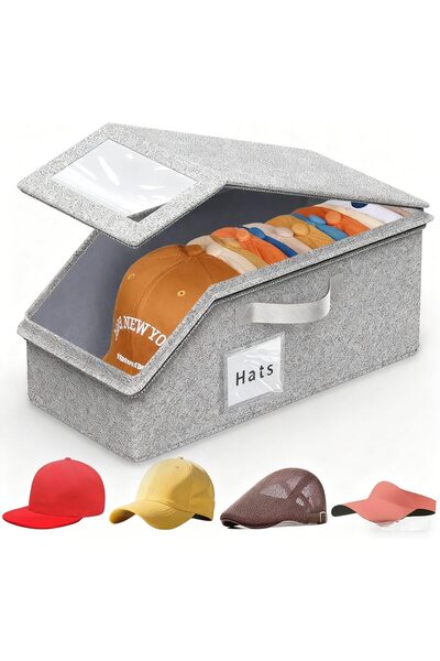 KASTWAVE Hat Storage for Baseball Caps, Stackable Box Holds 15-20 Hats, Hat O...