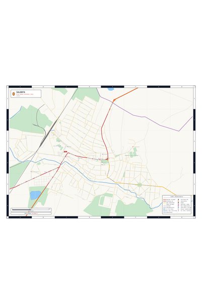 OEM Harta decorativa pentru perete Salonta, Stil Clasic, 125x90 cm, PVC rezis...