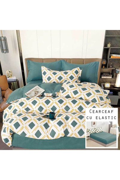 Patul Bubmac Finet Linen, Sulphur, Διπλό Κρεβάτι, 2 Άτομα, Εντοιχιζόμενο Σεντ...