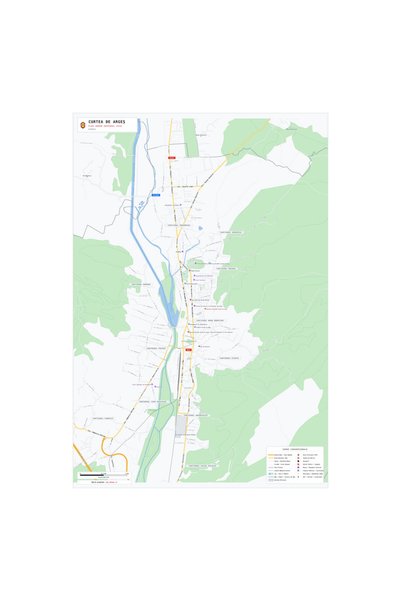 OEM Harta decorativa pentru perete Curtea de Argeș, Stil Vibrant, 70x100 cm, ...