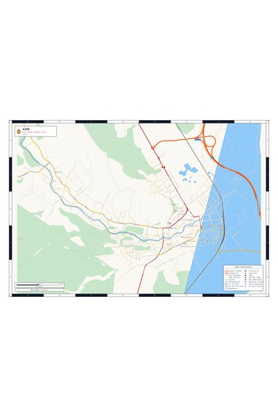 OEM Harta decorativa pentru perete Aiud, Stil Clasic, 100x70 cm, PVC rezisten...