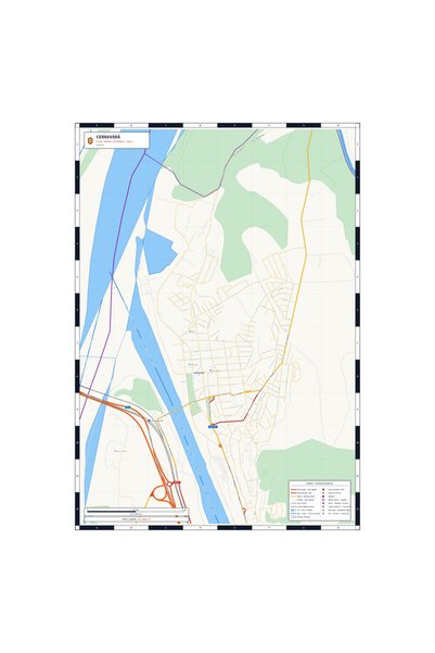 OEM Harta decorativa pentru perete Cernavodă, Stil Clasic, 90x125 cm, PVC rez...