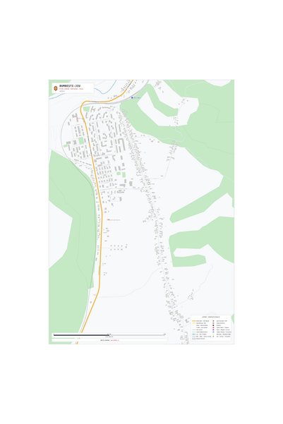 OEM Harta decorativa pentru perete Bumbești-Jiu, Stil Vibrant, 90x125 cm, PVC...