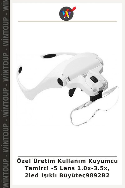 Wintoup Custom-Made Jeweler's Repair Magnifier - 5 Lenses 1.0x–3.5x, 2-LED Li...