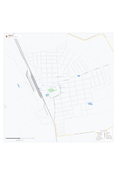 OEM Декоративна стенна карта Curtici, Ярък стил, 100x100 см, водоустойчив PVC