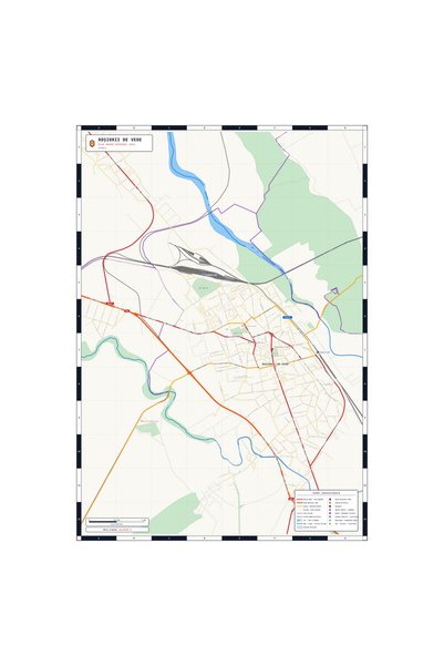 OEM Harta decorativa pentru perete Roșiorii de Vede, Stil Clasic, 90x125 cm, ...