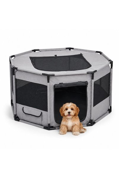 Relaxdays Țarc pentru căței și animale de companie 10054278_60, pliabil, poli...